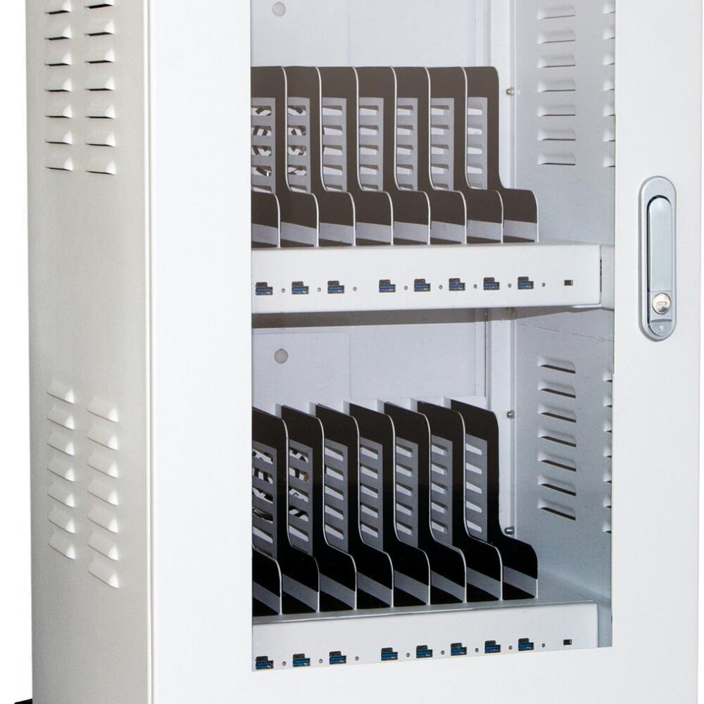 RealPower Power Station 20 - Wagen zur Verwaltung tragbarer Geräte - Weiß - Flur - USB - Überspannung - Überhitzung - Kurzschluß - Schlüssel (306952)