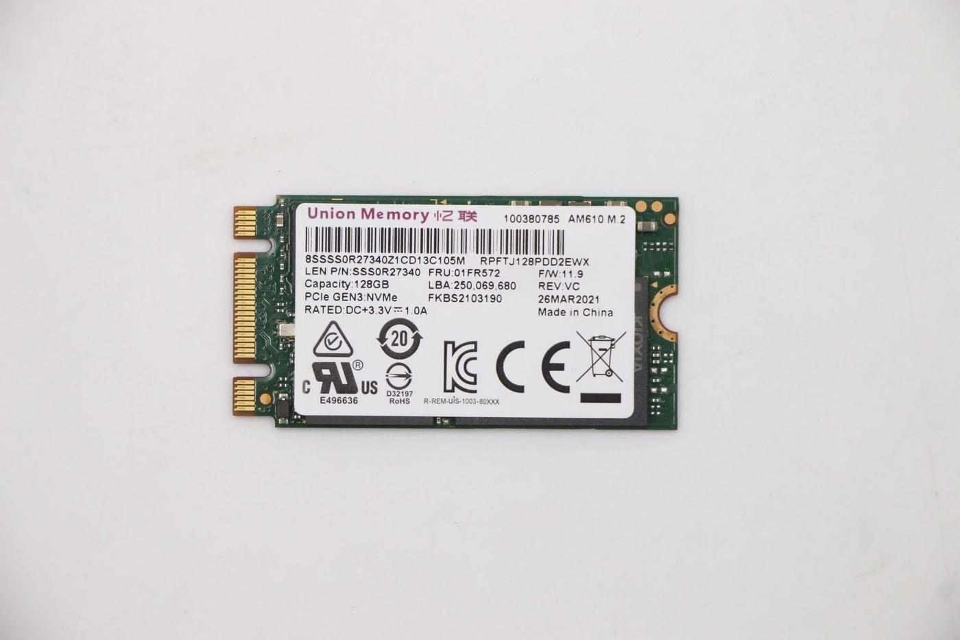 Lenovo UMIS AM610 128GB M.2 PCIe 2242 RPFTJ128PDD2EWX SSD (01FR572)