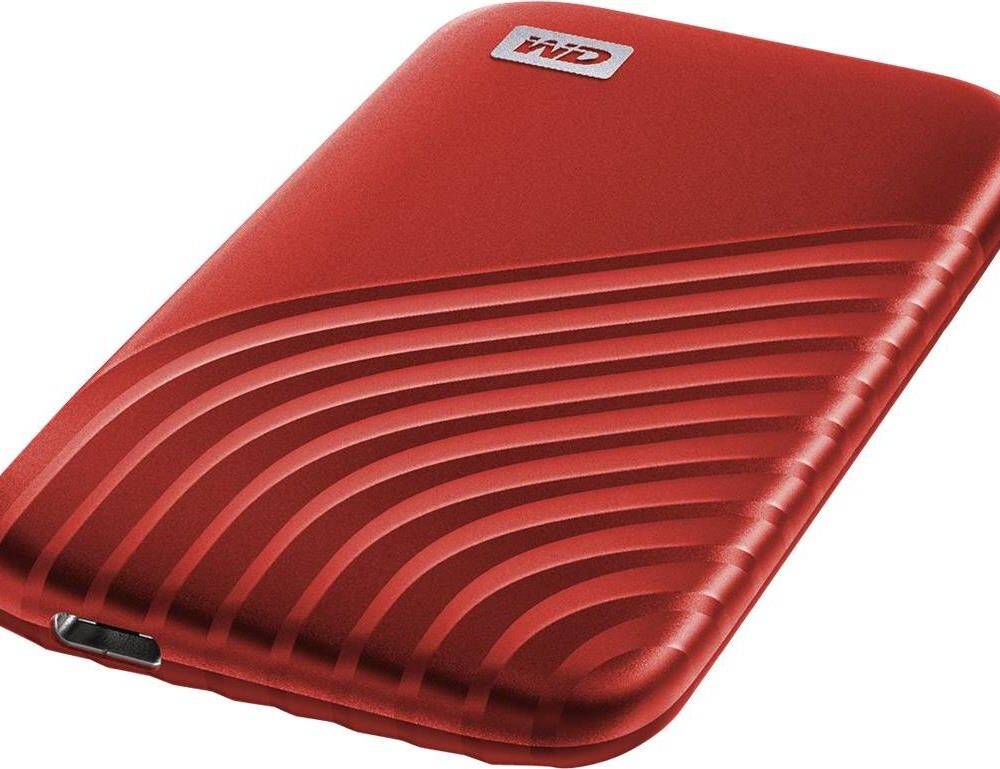 WD My Passport SSD WDBAGF0020BRD - SSD - verschlüsselt - 2 TB - extern (tragbar) - USB 3.2 Gen 2 (USB-C Steckverbinder) - 256-Bit-AES - Rot