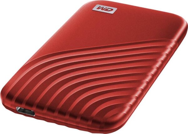 WD My Passport SSD WDBAGF0020BRD - SSD - verschlüsselt - 2 TB - extern (tragbar) - USB 3.2 Gen 2 (USB-C Steckverbinder) - 256-Bit-AES - Rot