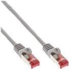 InLine - Patch-Kabel - RJ-45 (M) zu RJ-45 (M) - 50cm - SFTP, PiMF - CAT 6 - ohne Haken, verseilt - Grau (Packung mit 100) (B-76150)