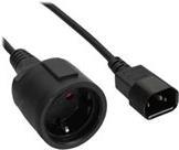 InLine - Stromkabel - IEC 60320 C14 zu Typ F (R) - 10 A - 1,0m - Schwarz (Packung mit 30) (B-16659A)