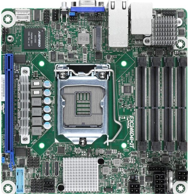 ASRock Rack E3C246D4I-2T - Motherboard - Mini-ITX - LGA1151 Socket - C246 Chipsatz - USB 3,2 Gen 1, USB 3,2 Gen 2 - 2 x 10 Gigabit LAN - Onboard-Grafik (E3C246D4I-2T)