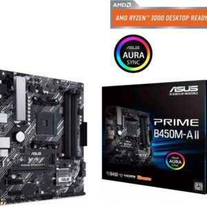 ASUS PRIME B450M-A II - Motherboard - micro ATX - Socket AM4 - AMD B450 Chipsatz - USB 3.2 Gen 1, USB 3.2 Gen 2 - Gigabit LAN - Onboard-Grafik (CPU erforderlich) - HD Audio (8-Kanal)