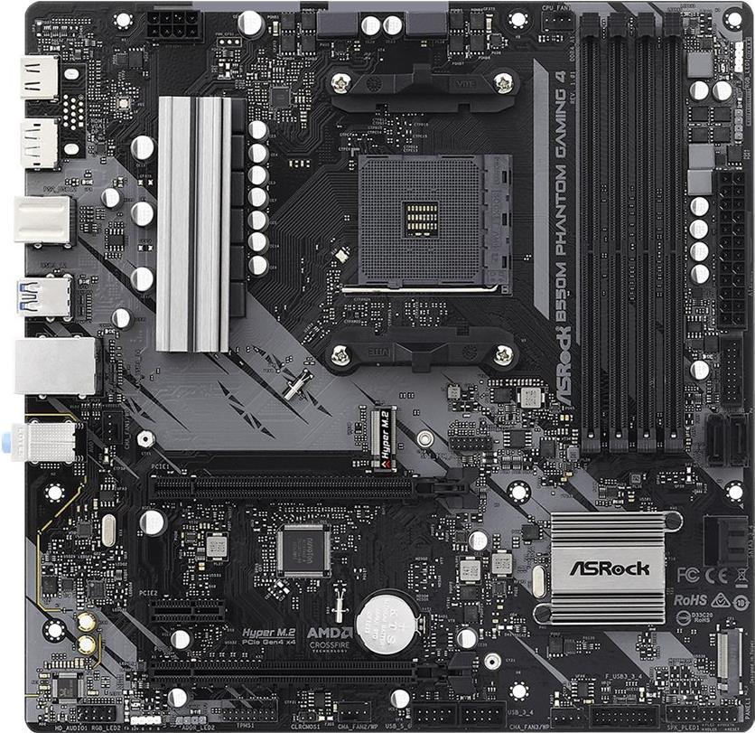 ASRock B550M Phantom Gaming 4 - Motherboard - micro ATX - Socket AM4 - AMD B550 Chipsatz - USB 3,2 Gen 1 - Gigabit LAN - Onboard-Grafik (CPU erforderlich) - HD Audio (8-Kanal) (90-MXBE90-A0UAYZ)