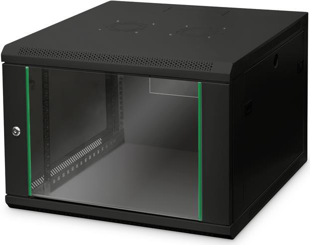 DIGITUS Dynamic Basic DN-19 07U-6/6-EC-SW - Schrank Netzwerkschrank - geeignet für Wandmontage - RAL 9005 - 7U - 48.3 cm (19")