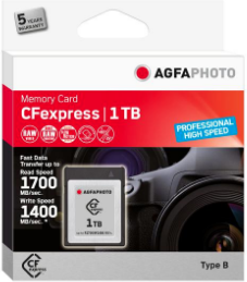 AgfaPhoto CFexpress Professional - 1000 GB - CFexpress - NAND - 1700 MB/s - 1400 MB/s - Kältebeständig - Hitzebeständig - Schockresistent - Röntgensicher (10443)