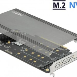 DeLOCK PCI Express x16 Card to 4 x internal NVMe M.2 Key M - Schnittstellenadapter - M.2 - Expansion Slot to M.2 - M.2 NVMe Card - 32 GBps - PCIe 3.0 x16