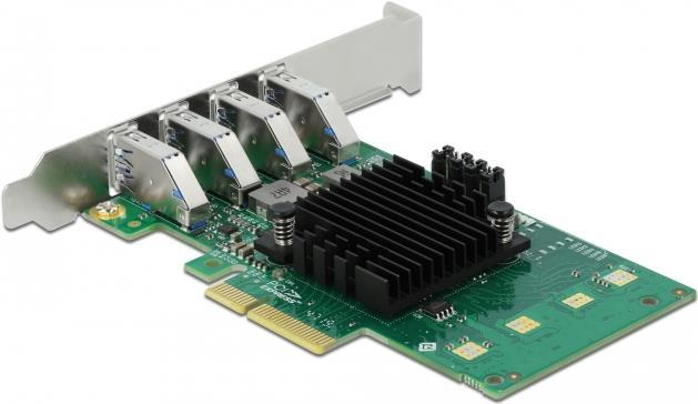 DeLOCK PCI Express x4 Card to 4 x external USB3.0 Quad Channel - USB-Adapter - PCIe 2,0 x4 Low-Profile - USB3.0 x 4 (89048)