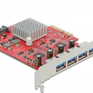 Delock PCI Express x4 Card to 4 x external SuperSpeed USB 10 Gbps (USB 3,2 Gen 2) USB Type-A female - USB-Adapter - PCIe 3.0 x4 - USB 3,2 Gen 2 x 4 (90481)