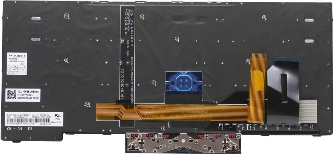 Lenovo Chicony - Ersatztastatur Notebook - hinterleuchtet - Deutsch - Schwarz - für ThinkPad P14s Gen 1 20S4, 20S5, T14 Gen 1 20UD, 20UE (5N20V43771)