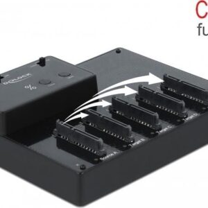 DeLOCK 777 - HDD-Dockingstation Schächte: 5 - 2.5" (6,4 cm) - SATA 6Gb/s - 600MBps - USB3.0 - Schwarz (64098)