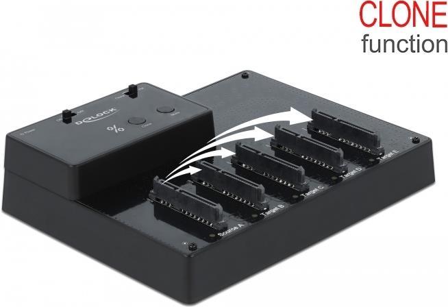 DeLOCK 777 - HDD-Dockingstation Schächte: 5 - 2.5" (6,4 cm) - SATA 6Gb/s - 600MBps - USB3.0 - Schwarz (64098)