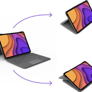 Logitech Folio Touch - Tastatur und Foliohülle - mit Trackpad - hinterleuchtet - Apple Smart connector - AZERTY - Französisch - Oxford Gray - für Apple 10.9"  iPad Air (4. Generation)