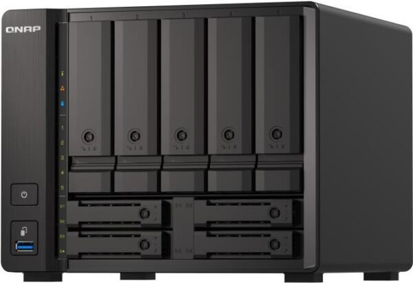 QNAP TS-H973AX-8G - NAS-Server - 9 Schächte - SATA 6Gb/s - RAID 0, 1, 5, 6, 10, 50, JBOD, 60, RAID TP - RAM 8 GB - 2.5 Gigabit Ethernet / 10 Gigabit Ethernet - iSCSI