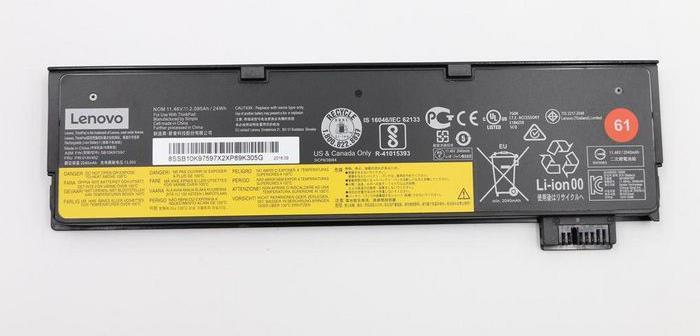 Lenovo - Laptop-Batterie - Lithium-Ionen - 3 Zellen - 2110 mAh - 24 Wh - FRU - für ThinkPad A485 20MU, 20MV, T480 20L5, 20L6 (01AV424)