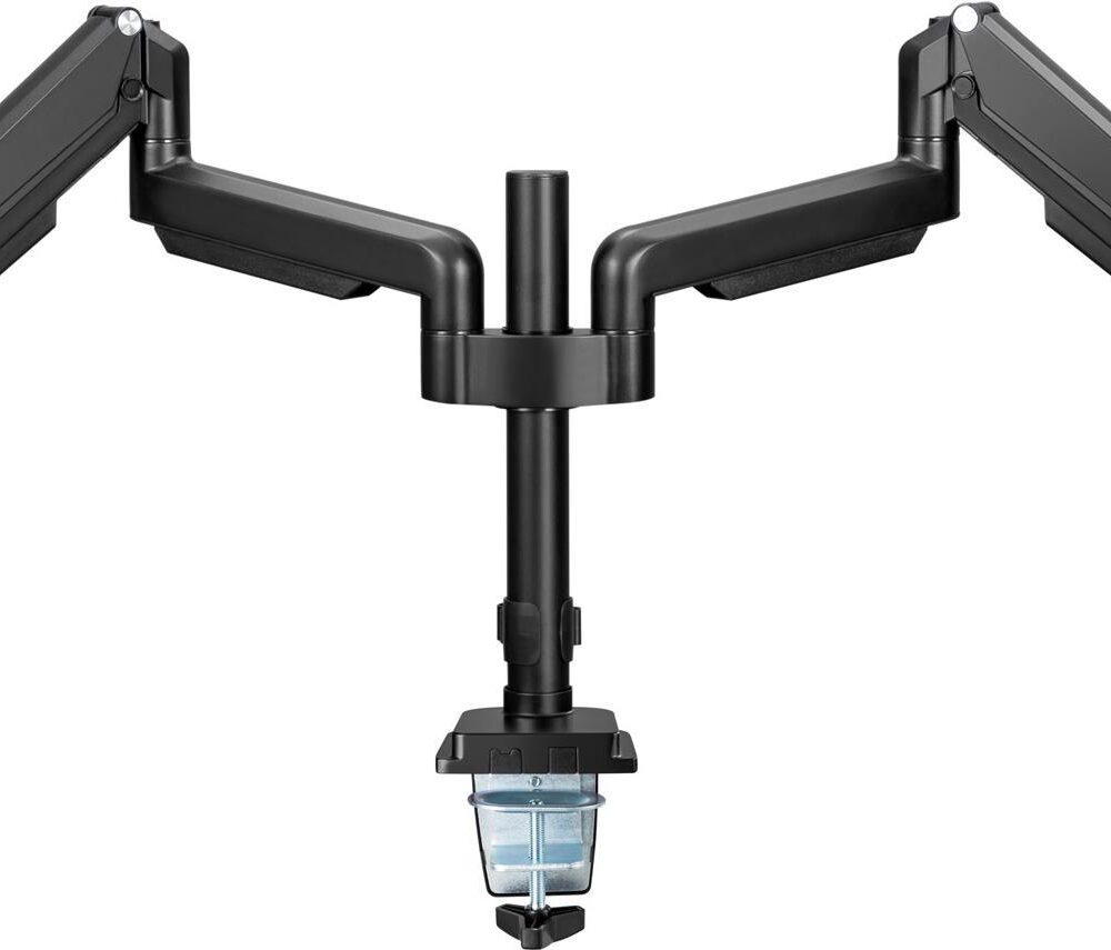 InLine - Befestigungskit - für 2 LCD-Displays - Aluminium - Schwarz - Bildschirmgröße: 43,2-81,3 cm (17"-32") - Tischmontage (23160B)