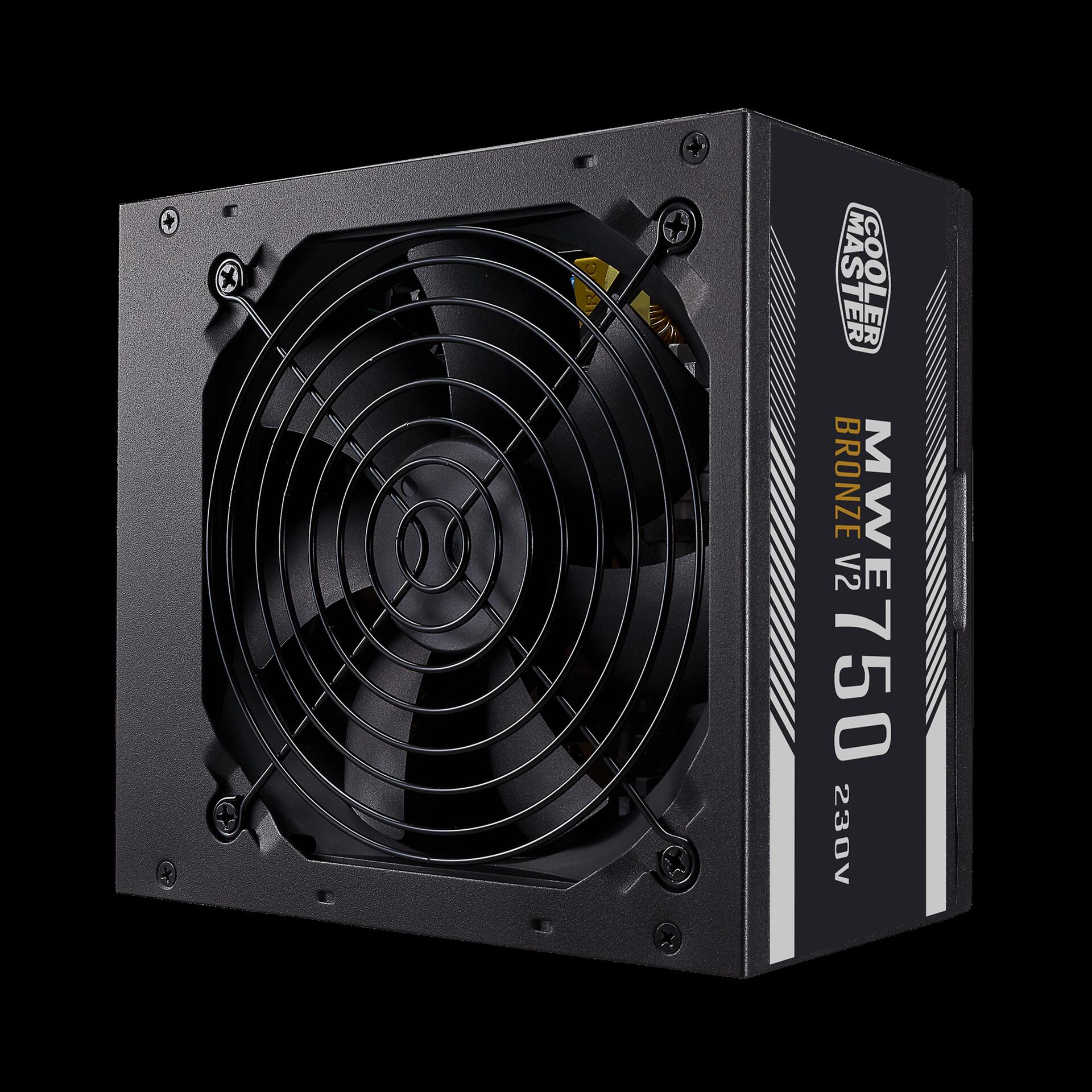 Cooler Master MWE Bronze V2 750 - Netzteil (intern) - ATX12V 2,52 - EPS12V - 80 PLUS Bronze - Wechselstrom 200-240 V - 750 Watt - aktive PFC - Europa (MPE-7501-ACABW-BEU)