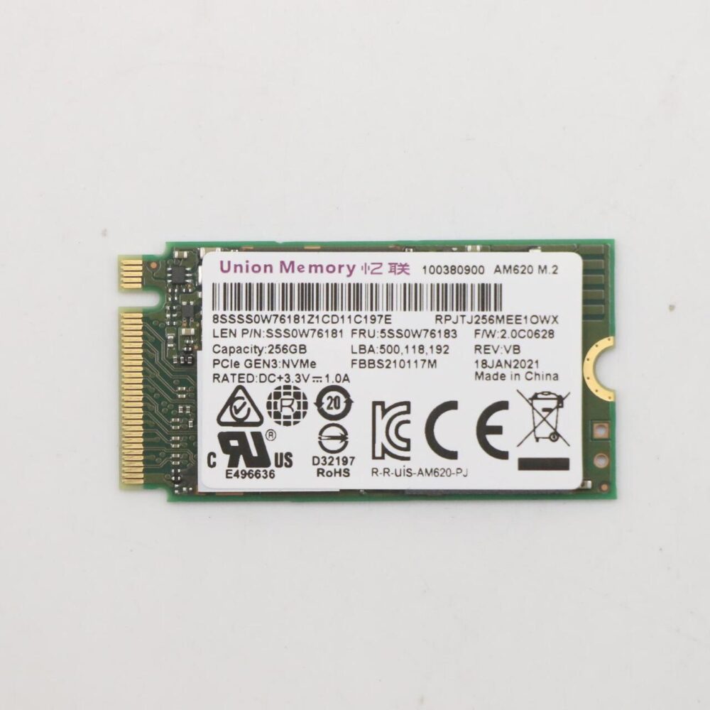 Lenovo 5SS0W76183 Internes Solid State Drive M.2 256 GB PCI Express 3.0 NVMe (5SS0W76183)