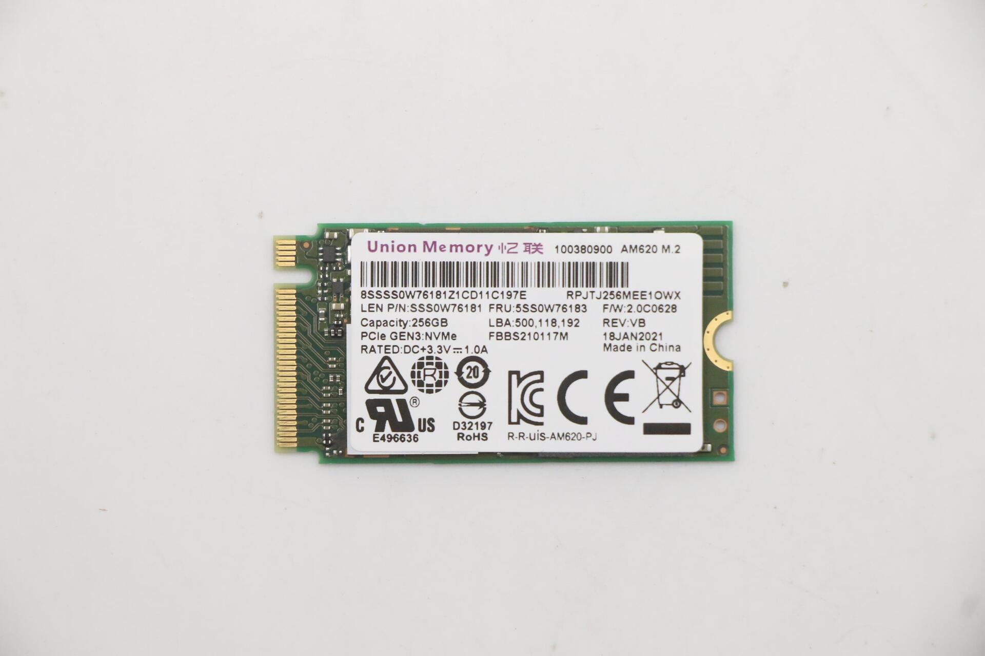 Lenovo 5SS0W76183 Internes Solid State Drive M.2 256 GB PCI Express 3.0 NVMe (5SS0W76183)