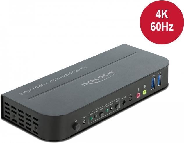 Delock HDMI KVM Switch 4K 60 Hz mit USB 3.0 und Audio (11481)