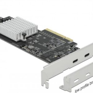 Delock PCI Express x8 Karte zu 2 x extern SuperSpeed USB 20 Gbps (USB 3.2 Gen 2x2) USB Type-C™ Buchse - Low Profile Formfaktor (89009)