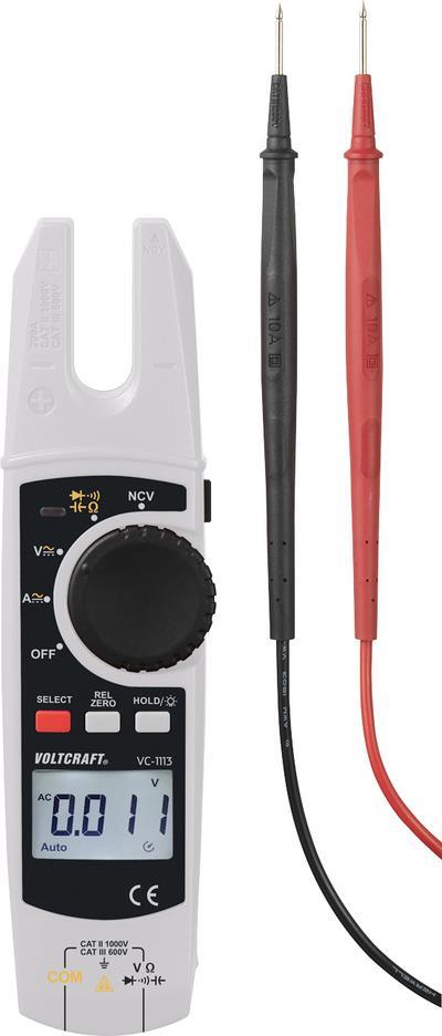 VOLTCRAFT VC-1113 Stromzange digital Prozess-Stromausgabe CAT II 1000 V, CAT III 600 V Anzeige (Counts): 6000 (VC-11371830)