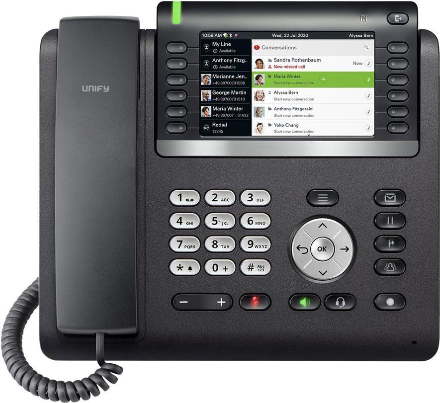 Unify OpenScape Desk Phone CP700X - VoIP-Telefon - mit Bluetooth-Schnittstelle - dreiweg Anruffunktion - SIP - Schwarz/Silber