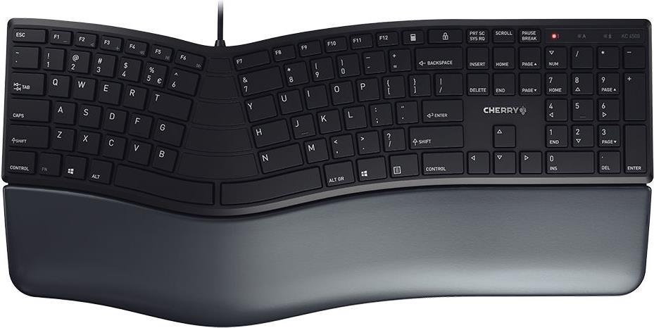 CHERRY KC 4500 ERGO - Tastatur - USB - QWERTY - GB - Schwarz (JK-4500GB-2)