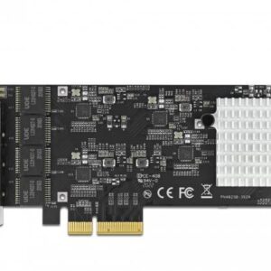 DeLOCK - Netzwerkadapter - PCIe 2,1 x4 - 10M/100M/1G/2,5 Gigabit Ethernet x 4 (89192)