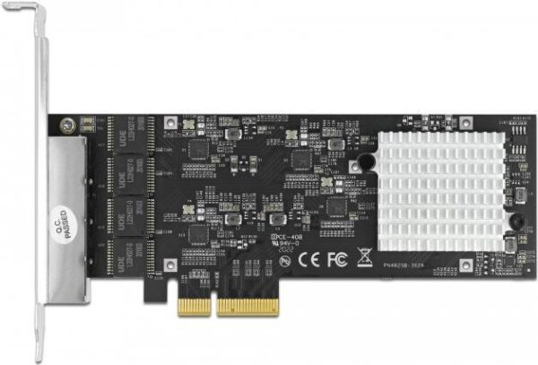 DeLOCK - Netzwerkadapter - PCIe 2,1 x4 - 10M/100M/1G/2,5 Gigabit Ethernet x 4 (89192)