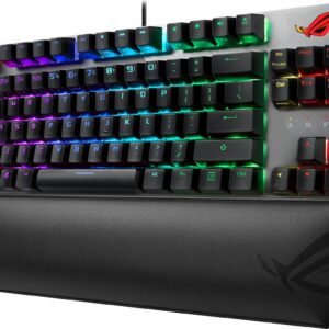 ASUS ROG Strix Scope TKL Deluxe - Tastatur - Hintergrundbeleuchtung - USB - Deutsch - Tastenschalter: CHERRY MX Brown - Grau, Schwarz (90MP00N7-BKDA00)