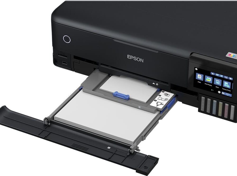 Epson EcoTank ET-8550 - Multifunktionsdrucker - Farbe - Tintenstrahl - nachfüllbar - A3 (Medien) - bis zu 16 Seiten/Min. (Drucken) - USB, LAN, Wi-Fi(ac), USB-Host - Schwarz (C11CJ21401)
