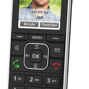 AVM FRITZ!Fon C6 - Schnurloses Erweiterungshandgerät - Anrufbeantworter - mit Internetradio mit Rufnummernanzeige - ECO DECTGAP - dreiweg Anruffunktion - SIP - Schwarz (20002964)
