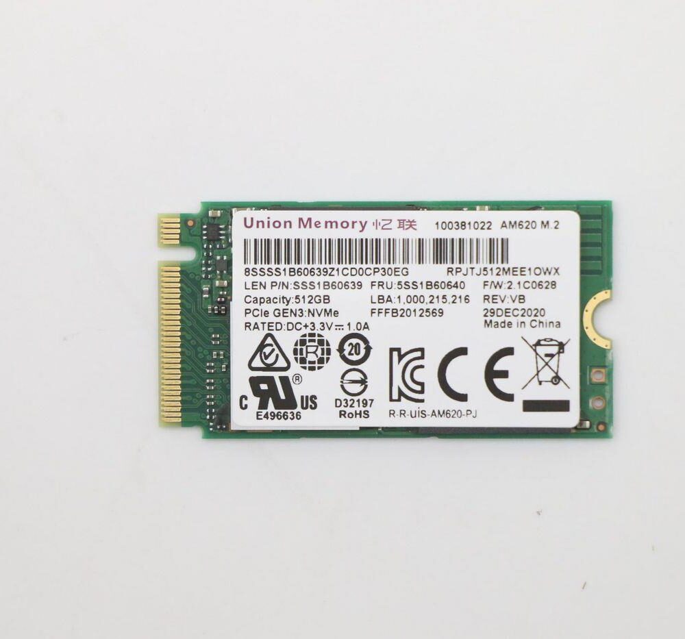 Lenovo UMIS AM620 512GB PCIe 2242 RPJTJ512MEE1OWX SSD EMI (5SS1B60640)
