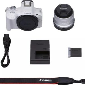 Canon EOS R50 - Weiß + RF-S 18-45mm F4.5-6.3 IS STM Kit - 24,2 MP - 6000 x 4000 Pixel - CMOS - 4K Ultra HD - Touchscreen - Weiß (5812C013)