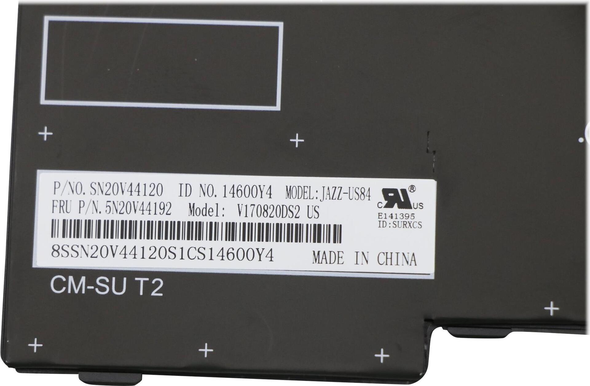 Lenovo Sunrex - Ersatztastatur Notebook - mit Trackpoint - hinterleuchtet - Englisch - Schwarz - für ThinkPad P14s Gen 1, P14s Gen 2, T14 Gen 1, T14 Gen 2 (5N20V44192)