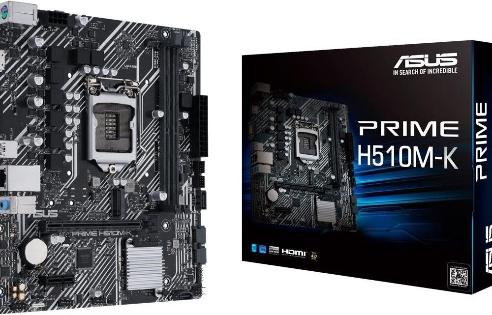 ASUS PRIME H510M-K - Motherboard - micro ATX - LGA1200-Sockel - H510 Chipsatz - USB 3.2 Gen 1 - Gigabit LAN - Onboard-Grafik (CPU erforderlich) - HD Audio (8-Kanal)