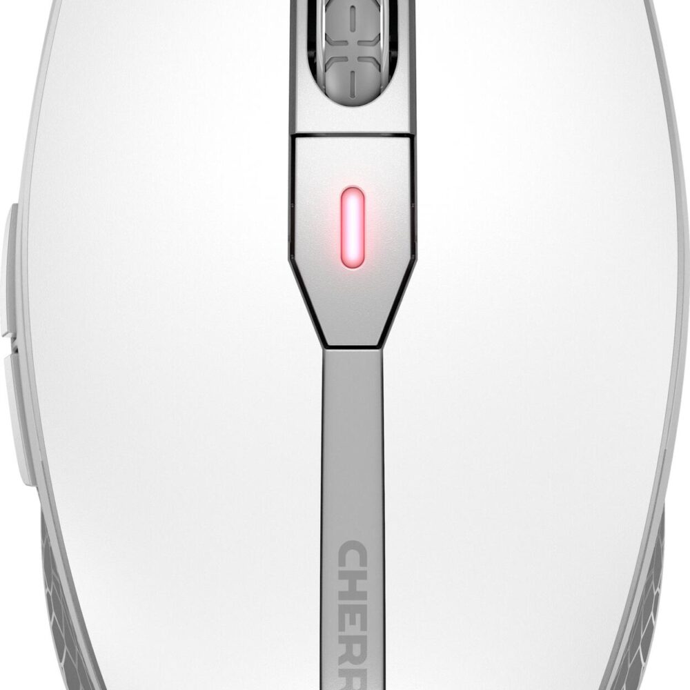 CHERRY DW 9100 SLIM - Tastatur-und-Maus-Set - kabellos - 2.4 GHz, Bluetooth 4.2 - AZERTY - Französisch - weiß, Silber