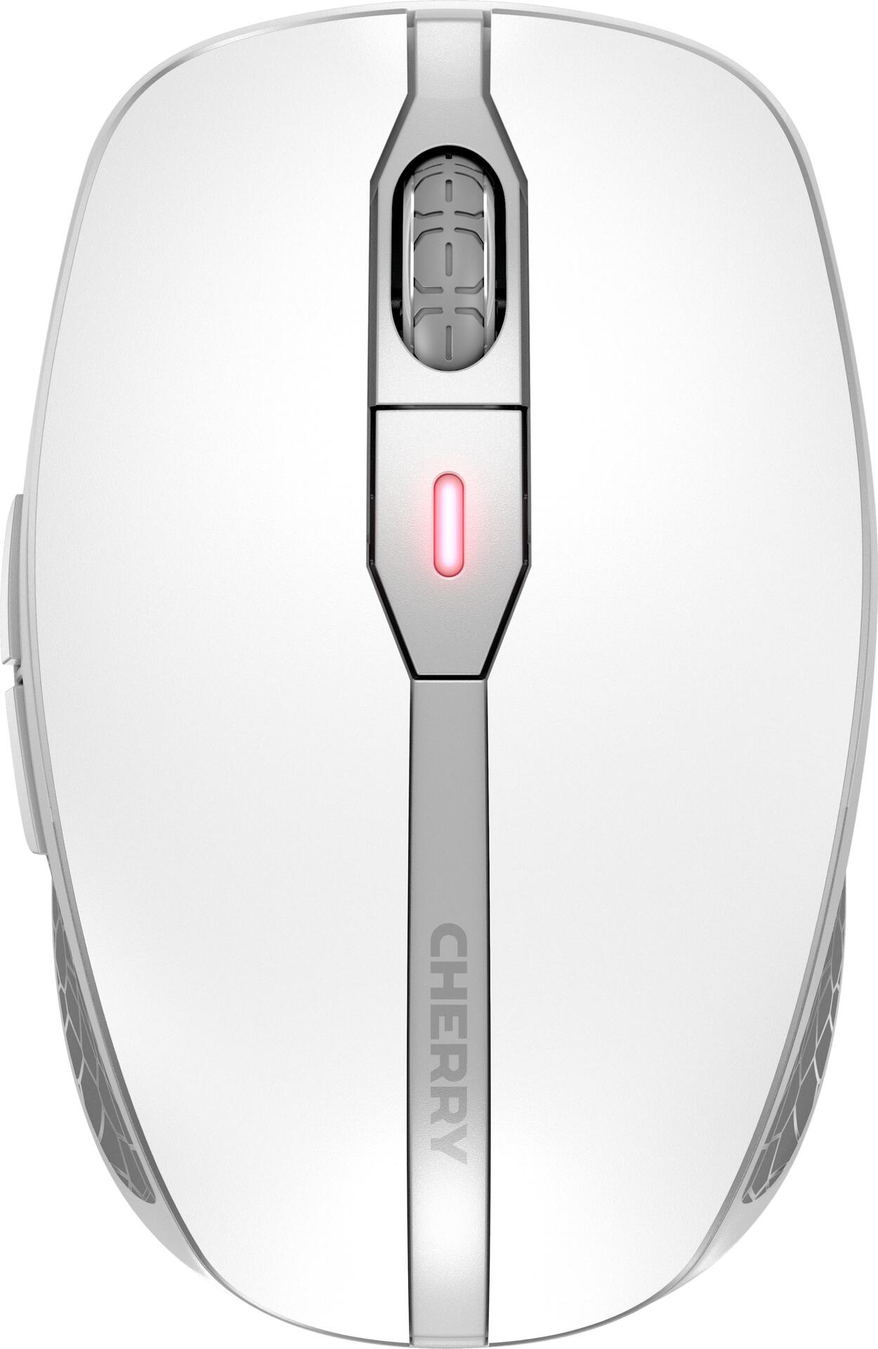 CHERRY DW 9100 SLIM - Tastatur-und-Maus-Set - kabellos - 2.4 GHz, Bluetooth 4.2 - AZERTY - Französisch - weiß, Silber