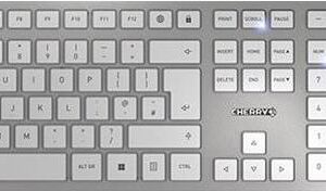 CHERRY DW 9100 SLIM - Tastatur-und-Maus-Set - kabellos - 2.4 GHz, Bluetooth 4.2 - QWERTY - GB - weiß, Silber