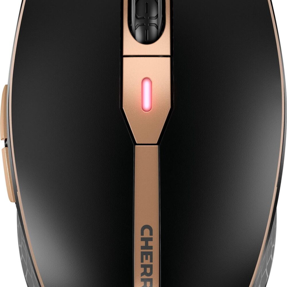 CHERRY DW 9100 SLIM - Tastatur-und-Maus-Set - kabellos - 2,4 GHz, Bluetooth 4,2 - Schweiz - schwarz/bronze (JD-9100CH-2)