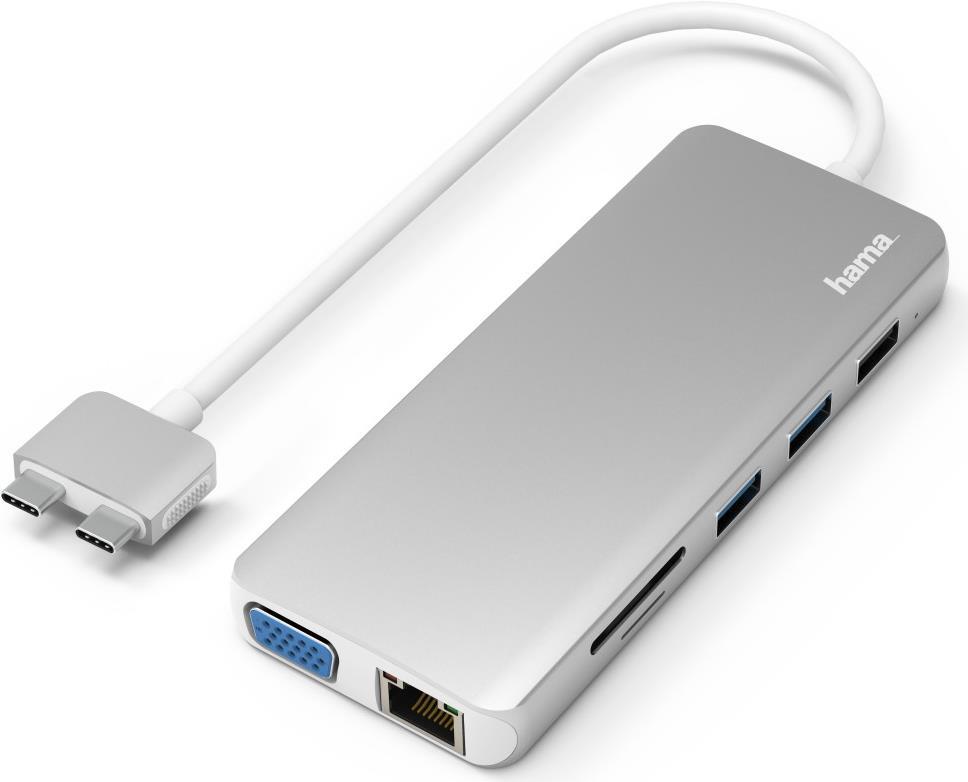 Hama - Dockingstation - USB-C 3,2 Gen 1 - VGA, HDMI - GigE - 100 Watt (00200133)