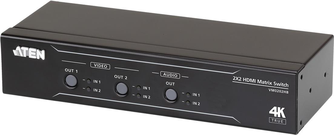 ATEN VM0202HB 2 x 2 - Video/Audio-Schalter - Desktop, an Rack montierbar