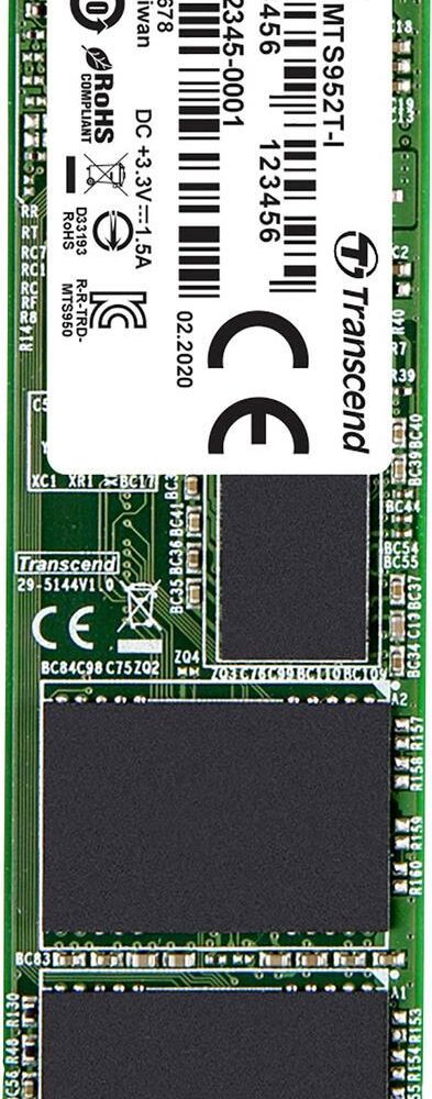 Transcend MTS952T-I 512 GB Interne M.2 PCIe NVMe SSD 2280 SATA 6 Gb/s Retail TS512GMTS952T-I (TS512GMTS952T-I)