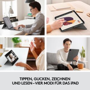 Logitech Combo Touch - Tastatur und Foliohülle - mit Trackpad - hintergrundbeleuchtet - Apple Smart connector - QWERTY - GB - Oxford Gray - für Apple 12.9"  iPad Pro (5. Generation)