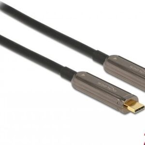 Delock - USB-Kabel - USB-C (M) zu USB-C (M) - USB 3.2 Gen 1 / DisplayPort 1.2 - 20 m - Active Optical Cable (AOC), unterstützt 4K 60 Hz (3840 x 2160) - Schwarz