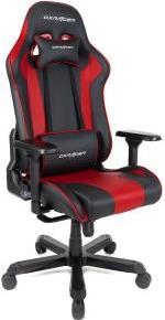 DXRacer King 99 - 135 kg - 195 cm - Schwarz - Stahl - Schwarz - Rot - Echtes Leder (134932)