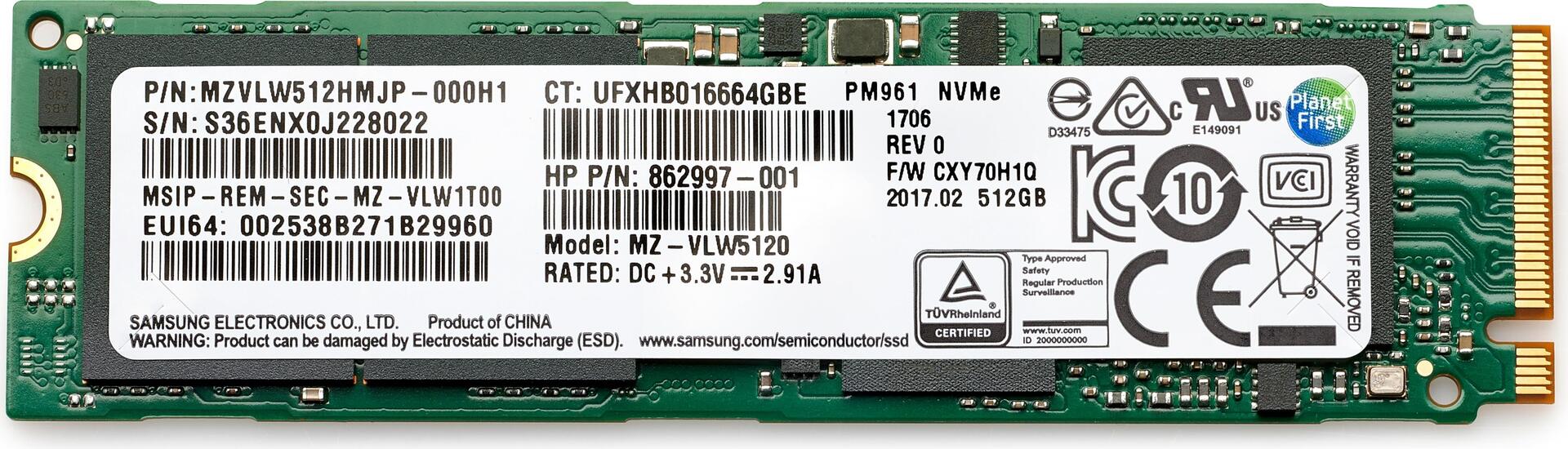 HP - SSD - 1TB - intern - M.2 2280 - PCIe 4,0 x4 (NVMe) - für HP Z1 G8, Z1 G9, Elite 600 G9, 800 G9, EliteOne 800 G8, Pro 260 G9, 400 G9, ProDesk 405 G8 (406L7AA)