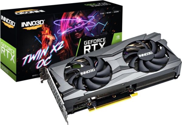 InnoVISION Inno3D GeForce RTX 3060 TWIN X2 OC - Grafikkarten - GF RTX 3060 - 12GB GDDR6 - PCIe 4,0 x16 - 3 x DisplayPort, HDMI (N30602-12D6X-11902120H)